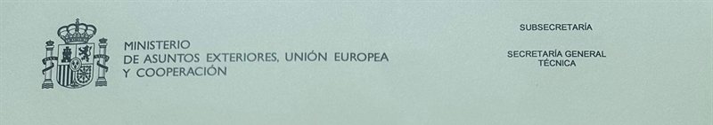 Antet oficial – Ministerio de Asuntos Exteriores, Unión Europea y Cooperación
