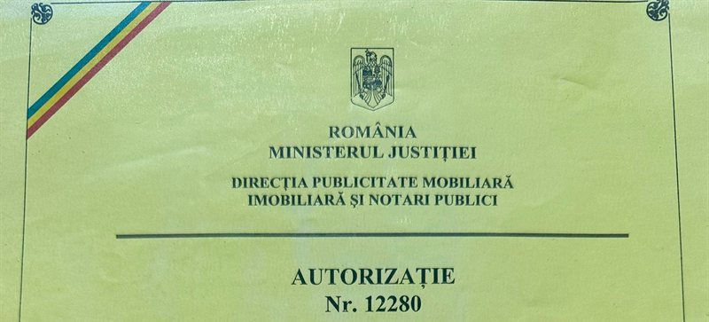 Antet oficial – Ministerul Justiției al României, Autorizație nr. 12280